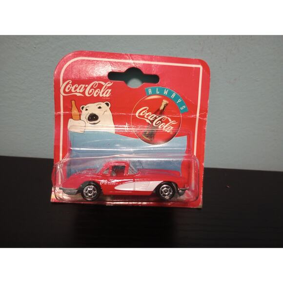 Coca-Cola 1997 Vintage Majorette Red Toy Car 58 Corvette - Picture 1 of 6